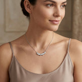 Heart Cluster Curved Necklace