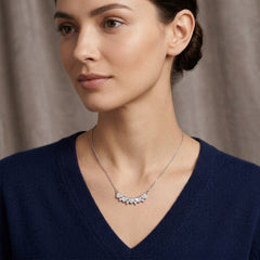 Heart Cluster Curved Necklace