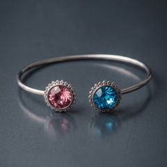 Sparkling Celestial Duo Open Cuffs | 925 Sterling Silver