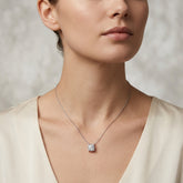Four-Prong Round Solitaire Pendant Necklace