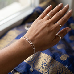 925 Sterling Silver Minimalist Bar Link Bracelet for Women | Adjustable Chain Bracelet | Elegant Everyday Silver Jewelry