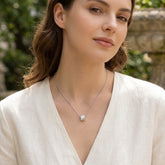 Square Cube Solitaire Pendant Necklace