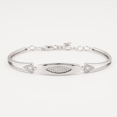 925 Sterling Silver Eye Shape Adjustable Ladies Kada Bracelet