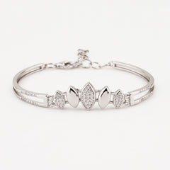 925 Starling Silver Marquise Shape Adjustable Ladies Kada Bracelet