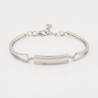 925 Sterling Silver Fancy Adjustable Ladies Kada Bracelet