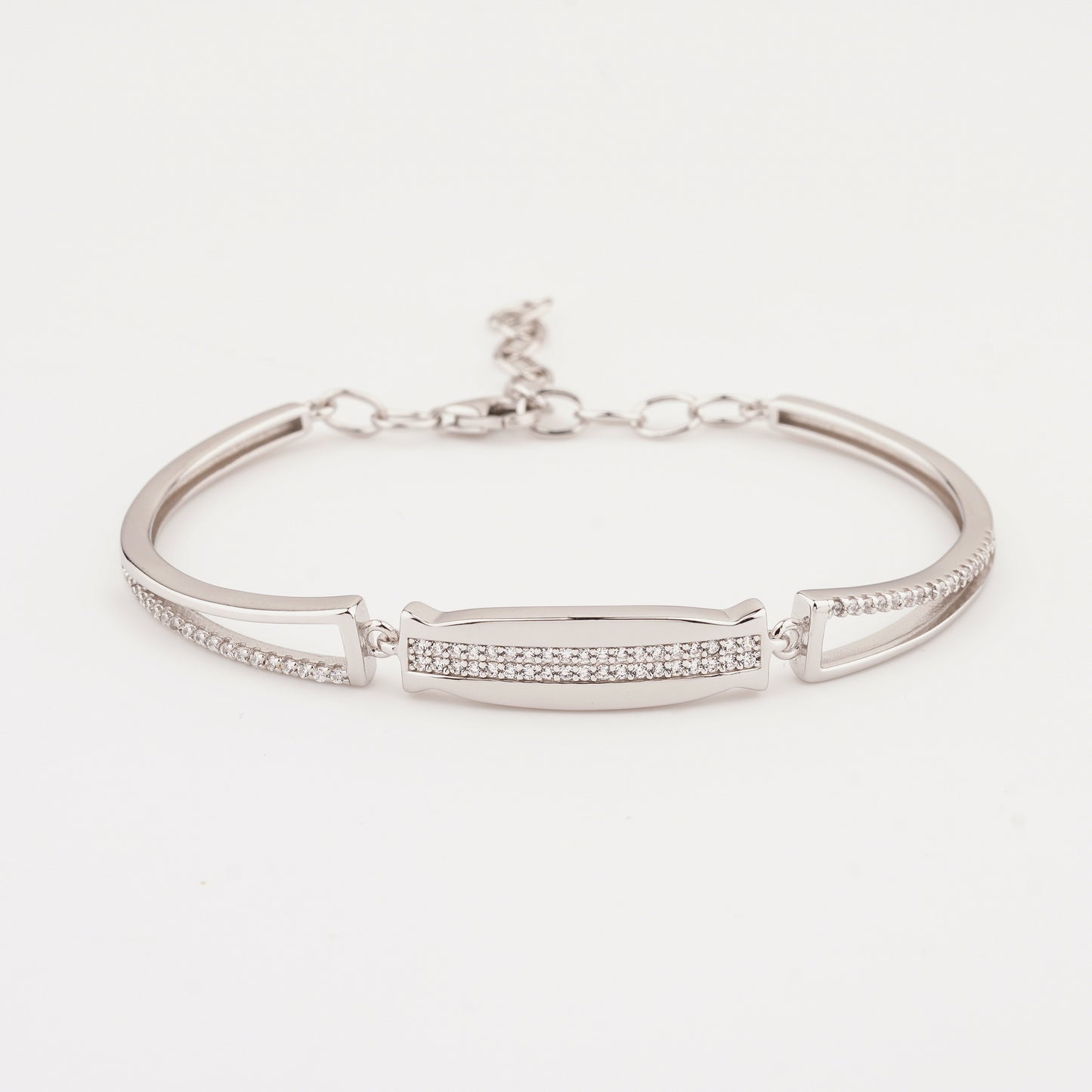 925 Sterling Silver Stylish Adjustable Ladies Kada Bracelet