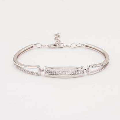 925 Sterling Silver Stylish Adjustable Ladies Kada Bracelet