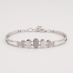 925 Sterling Silver Otic Adjustable Silver Ladies Kada Bracelet
