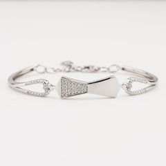 925 Sterling Silver Bow Adjustable Ladies Kada Bracelet