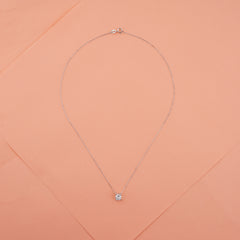 925 Starling Silver Singal Stone Solitar Necklace