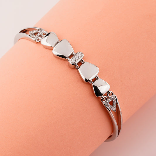 925 Starling Silver Bow-Tye Adjustable Ladies Kada Bracelet