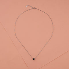 925 Starling Silver Black Rotatable Round Neckalce
