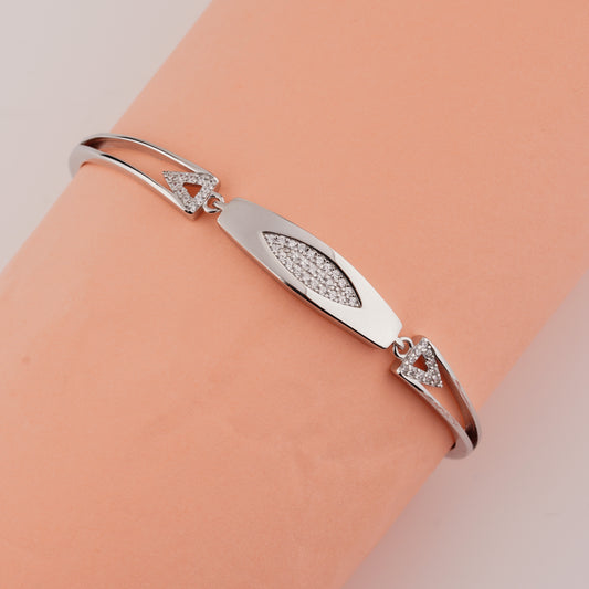 925 Sterling Silver Eye Shape Adjustable Ladies Kada Bracelet