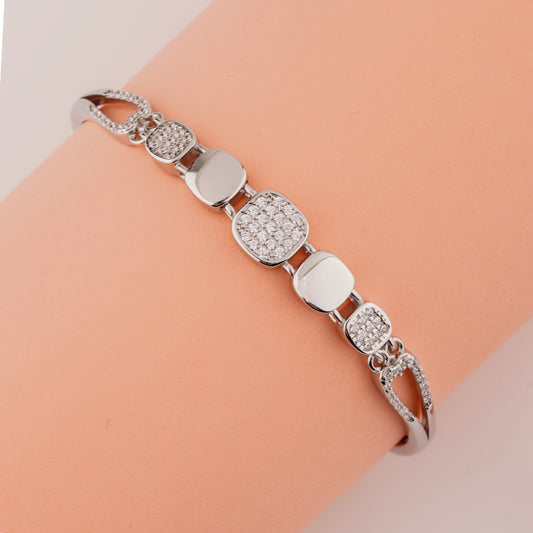 925 Sterling Silver Adjustable Ladies Kada Bracelet