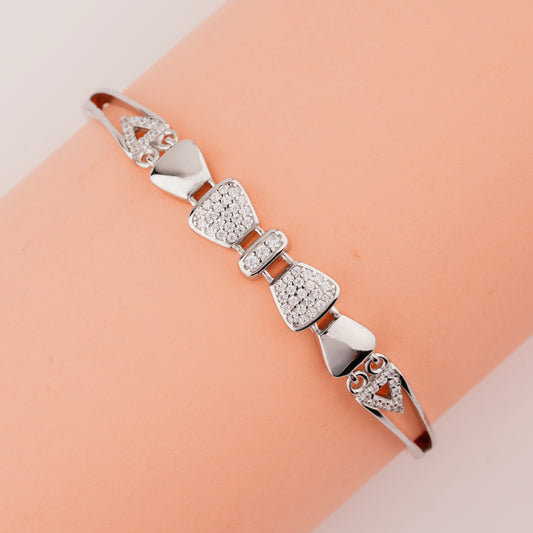 925 Sterling Silver Anti Tarnish Adjustable Ladies Kada Bracelet