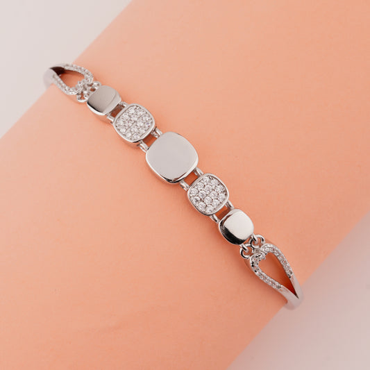 925 Sterling Silver Adjustable Ladies Kada Bracelet