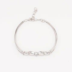925 Starling Silver Bow-Tye Adjustable Ladies Kada Bracelet