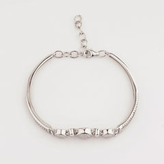 925 Sterling Silver Round Adjustable Ladies Kada Bracelet