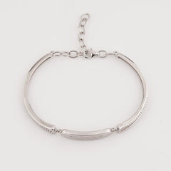 925 Starling Silver Oval Shape Cuff Adjustable Silver Ladies Kada Bracelet