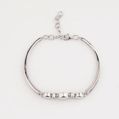 925 Sterling Silver Round Shape Adjustable Ladies Kada Bracelet