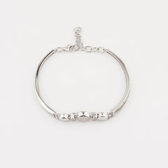 925 Starling Silver Round Shape Adjustable Ladies Kada Bracelet