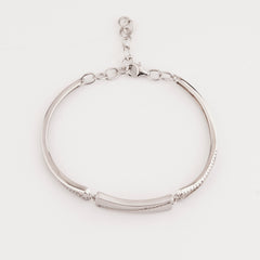 925 Starling Silver Square Bar Adjustable Ladies Kada Bracelet