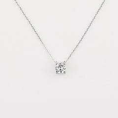 925 Starling Silver Singal Stone Solitar Necklace