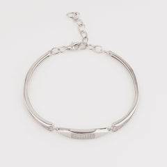 925 Starling Silver Square Cuff Adjustable Ladies Kada Bracelet