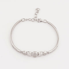 925 Sterling Silver Otic Adjustable Silver Ladies Kada Bracelet