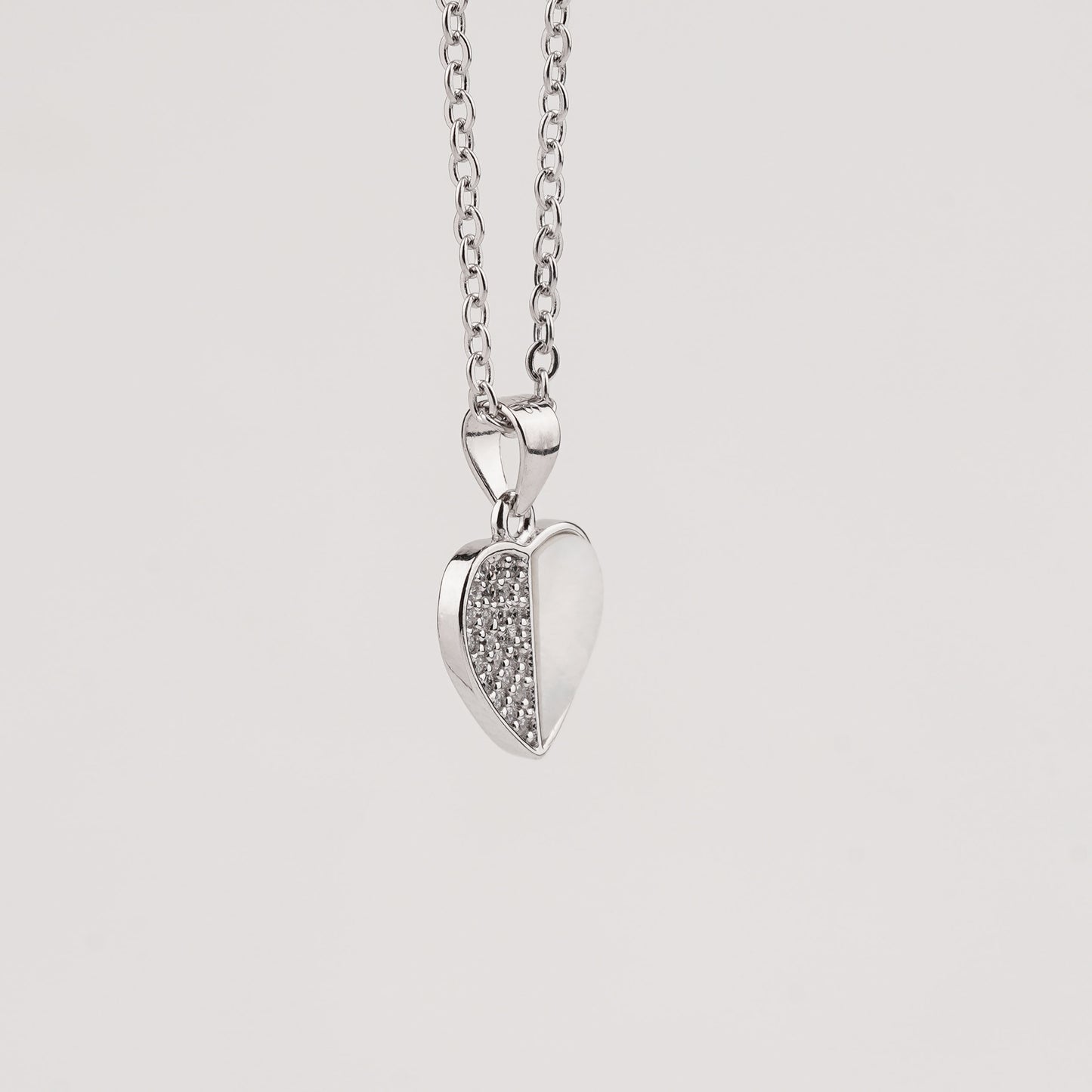 925 Starling Silver Half Heart Necklace