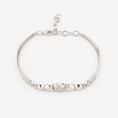 925 Starling Silver Cushion Shape Adjustable Ladies Kada Bracelet