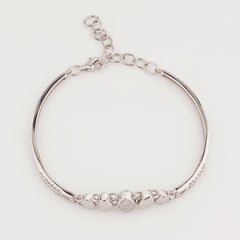 925 Sterling Silver Marquise Shape Adjustable Ladies Kada Bracelet