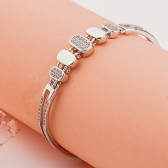 925 Sterling Silver Otic Adjustable Silver Ladies Kada Bracelet