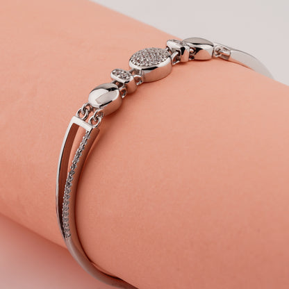 925 Starling Silver Round Shape Adjustable Ladies Kada Bracelet