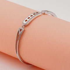 925 Starling Silver Cubic Zircon Adjustable Ladies Kada Bracelet