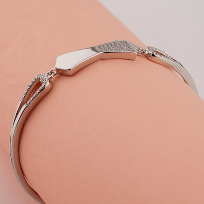 925 Sterling Silver Bow Adjustable Ladies Kada Bracelet