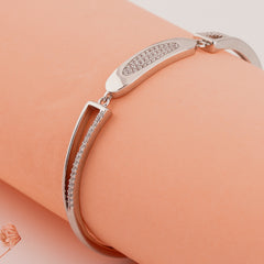 925 Starling Silver Oval Shape Cuff Adjustable Silver Ladies Kada Bracelet