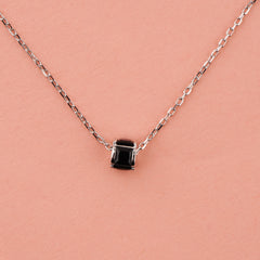 925 Starling Silver Black Rotatable Round Neckalce