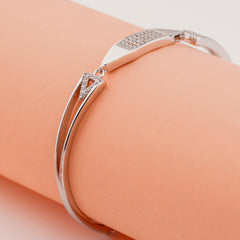 925 Starling Silver Square Cuff Adjustable Ladies Kada Bracelet