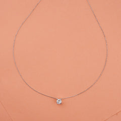 925 Starling Silver Singal Stone Solitar Necklace