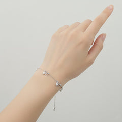 925 Elegant Sterling Silver Bracelate with Pearl Charms, Infinity Design, Delicate Chain Bracelet for Women, Adjustable Length | Gifts for Women & Girls & Girlfriend |Wedding and Christmas Gifts | BJBR-051