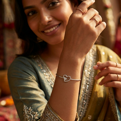 Eternal Bond Double Heart Bangle – Handcrafted in 925 Sterling Silver