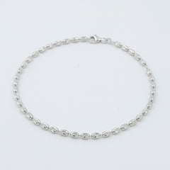 925 Sterling Silver Chain Bracelate, Beaded Link Design, Elegant Jewelry for Women | Gifts for Women & Girls & Girlfriend |Wedding and Christmas Gifts | BJBR-045