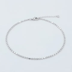 925 Sterling Silver Chain Bracelate, Delicate Box Link Design, Adjustable Length, Elegant Jewelry| Gifts for Girlfriend, Gifts for Women & Girls | BJBR-052