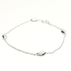 925 Dainty Silver Chain Bracelate with Leaf Charms, Sterling Silver, Delicate Link Design, Adjustable Length | Gifts for Women & Girls & Girlfriend |Wedding and Christmas Gifts | BJBR-050