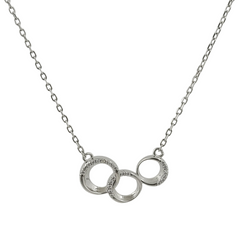 925 Sterling Silver Interlocking Three Circles Necklace | BJ-014