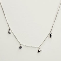 BHAVANI JEWELLERS 925 Starling Silver Love Latter Necklace | BJ-37