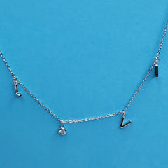BHAVANI JEWELLERS 925 Starling Silver Love Latter Necklace | BJ-37