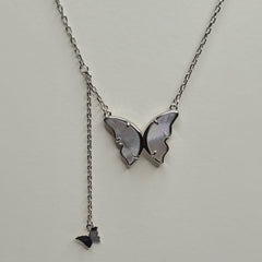 BHAVANI JEWELLERS 925 Starling Silver Butterfly Pendant CHain Necklace | BJ-39