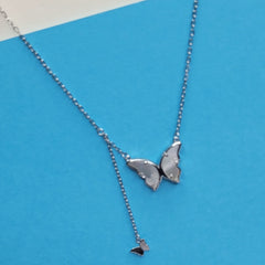 BHAVANI JEWELLERS 925 Starling Silver Butterfly Pendant CHain Necklace | BJ-39